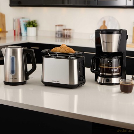 Russell Hobbs - Heaton Brushed 2Slice Toaster - Brushed Stainless Steel and Black