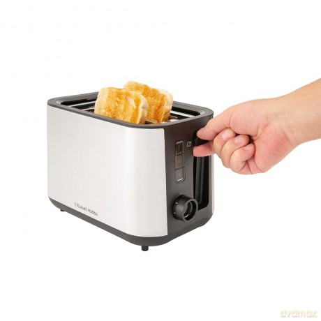 Russell Hobbs - Heaton Brushed 2Slice Toaster - Brushed Stainless Steel and Black
