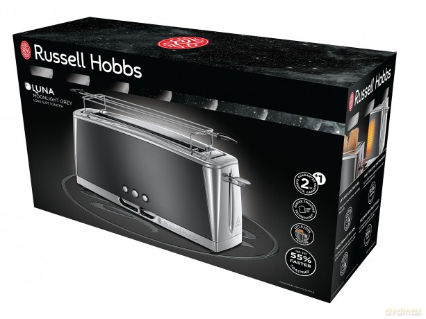 Russell Hobbs - Luna Long Slot 2 Slice Toaster - Moonlight Grey