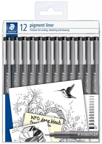 Staedtler - Pigmentliner 0.5 mm - Black (308-9 TB12)