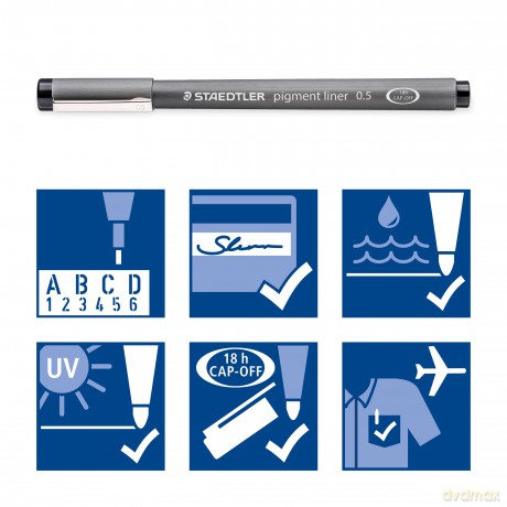 Staedtler - Pigmentliner 0.5 mm - Black (308-9 TB12)