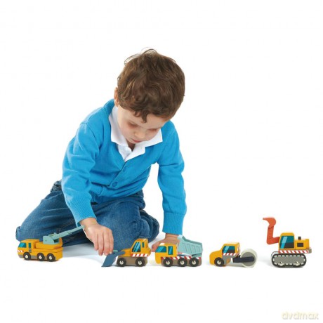 Zestaw pojazdów budowlanych Tender Leaf - 5 Construction Vehicles - (TL8355)