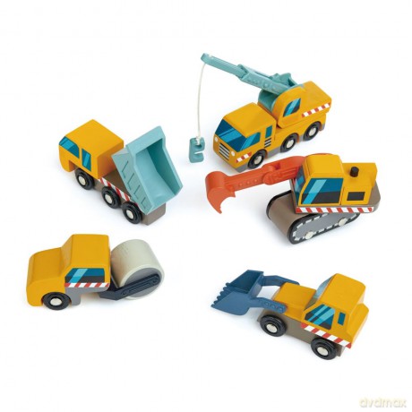 Zestaw pojazdów budowlanych Tender Leaf - 5 Construction Vehicles - (TL8355)