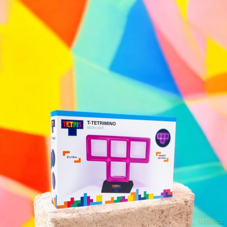 Tetris - Purple Neon Light - Purple - 21cm x 14cm