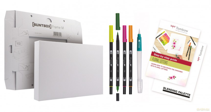 Tombow - Watercoloring Canvas set Floral Letters