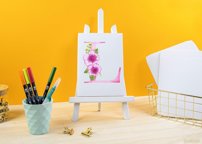 Tombow - Watercoloring Canvas set Floral Letters