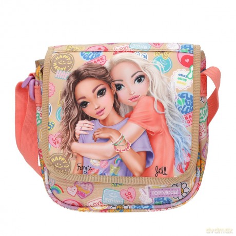 Topmodel - TOPModel Shoulder Bag GIRL POWER - Beige and Coral - Small (413288)