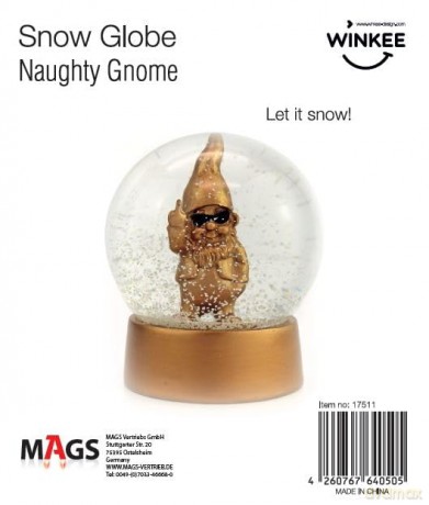 Winkee - Snow Globe - Snow Globe Gnome - Gold