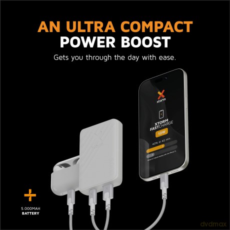 Xtorm - 12W FastCharge Go2 Powerbank 5.000 - Ash White