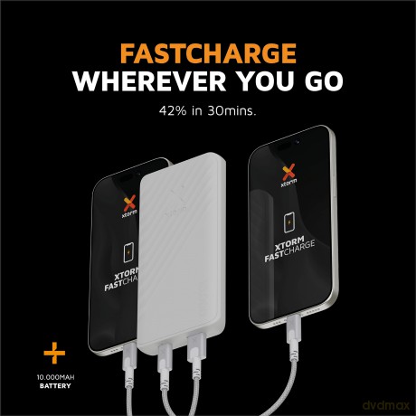 Xtorm - 15W FastCharge Go2 Powerbank 10.000 - Ash White
