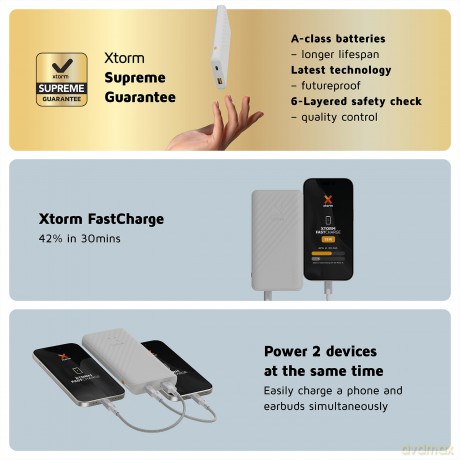 Xtorm - 15W FastCharge Go2 Powerbank 10.000 - Ash White