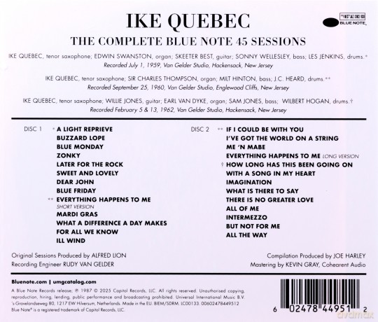 Ike Quebeck: The Complete Blue Note 45 Sessions (Tone Poet) [2CD]