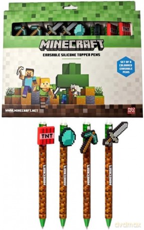 Długopis zmazywalny z nakładką Minecraft 8 sztuk PEN330