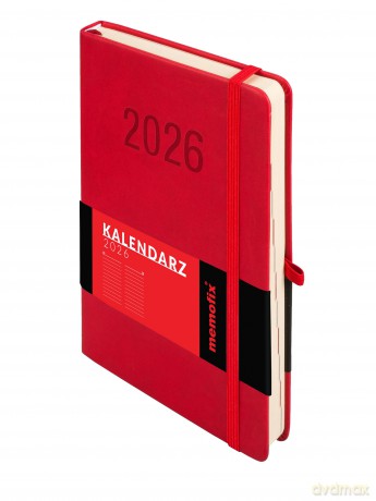 Kalendarz 2026 Memofix A5 DNS czerwony [KALENDARZ]