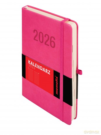 Kalendarz 2026 Memofix A5 DNS różowy [KALENDARZ]