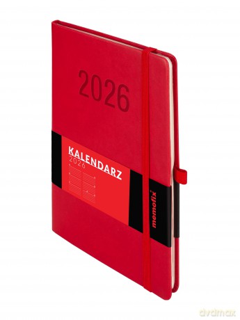 Kalendarz 2026 Memofix A5 TDW czerwony [KALENDARZ]