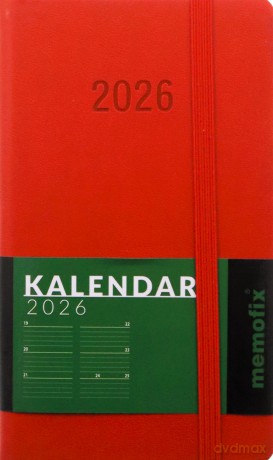 Kalendarz 2026 Memofix A6 TDW czerwony [KALENDARZ]