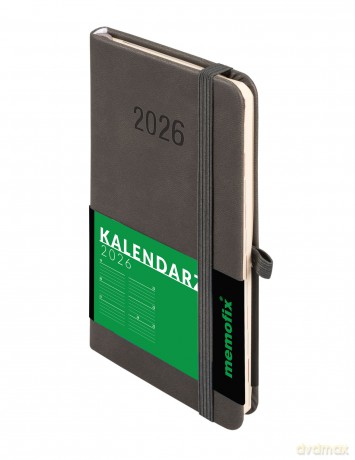Kalendarz 2026 Memofix A6 TDW grafitowy [KALENDARZ]