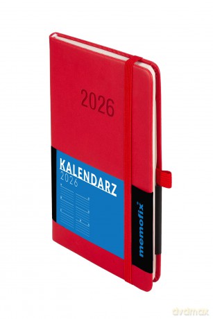 Kalendarz 2026 Memofix B6 TDW czerwony [KALENDARZ]