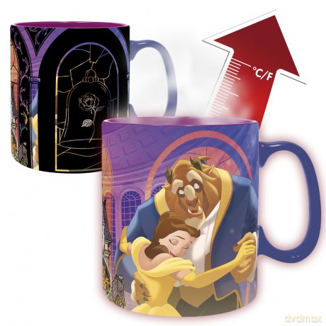 DISNEY - Kubek zmieniający kolor 460ml - Piękna i bestia - cardboard