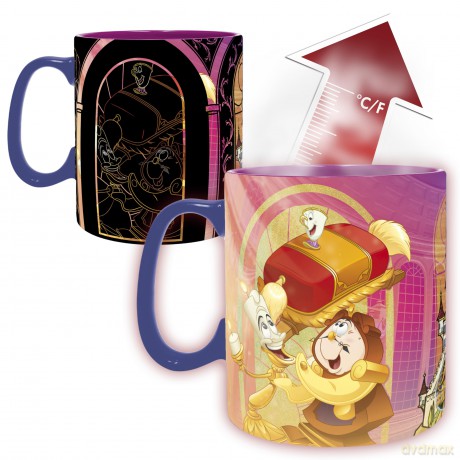 DISNEY - Kubek zmieniający kolor 460ml - Piękna i bestia - cardboard