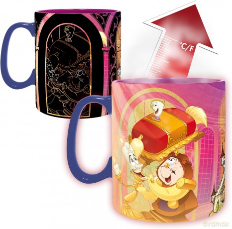 DISNEY - Kubek zmieniający kolor 460ml - Piękna i bestia - cardboard