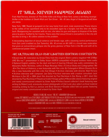 Ms .45 (Kaliber 45) [Blu-Ray 4K]