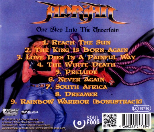 Adrian: One Step Into The Uncertain [CD]