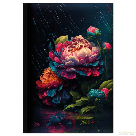 Kalendarz 2026 tygodniowy A5 Peonie neon SK1 [KALENDARZ]