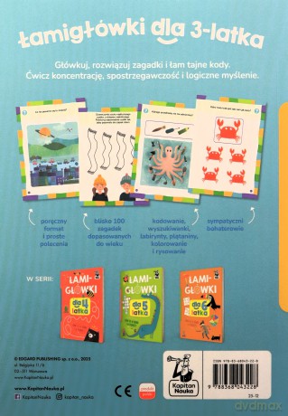 Łamigłówki dla 3-latka. Łamigłówki. Kapitan Nauka [KSIĄŻKA]
