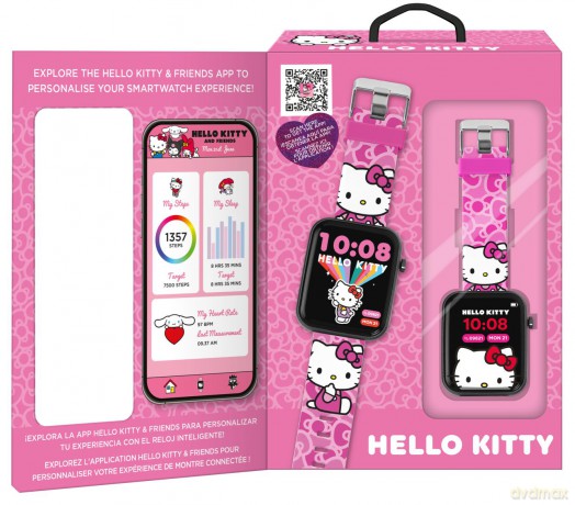 Smartwatch z Bluetooth Hello Kitty 12 funkcji i aplikacja Hello Kitty HK50264