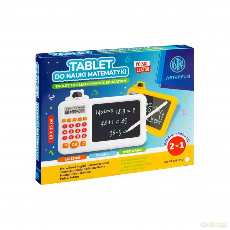 Tablet do nauki matematyki LCD Astrafun polski lektor 19×15 cm 1szt.mix