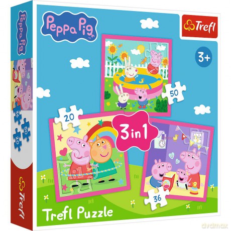 TREFL 3w1 Peppa i przyjaciele 34873 [PUZZLE]