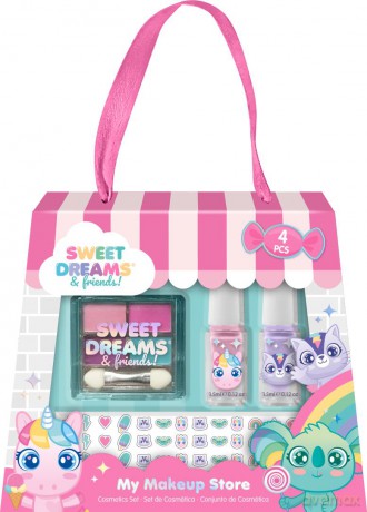 Zestaw do makijażu Sweet Dreams z naklejkami 4 el. KL11659