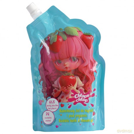 CHLAPU CHLAP Bąbelkowy żel do kąpieli i pod prysznic doypack - zapach truskawka 400 ml