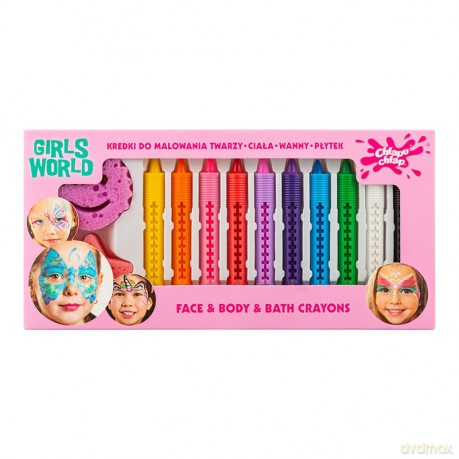 CHLAPU CHLAP Kredki do malowania twarzy i ciała - Girls World - 10 sztuk
