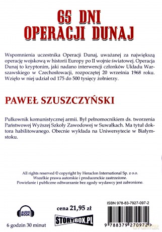 65 Dni Operacji Dunaj - Paweł Szuszczyński [AUDIOBOOK] [CD-MP3] 