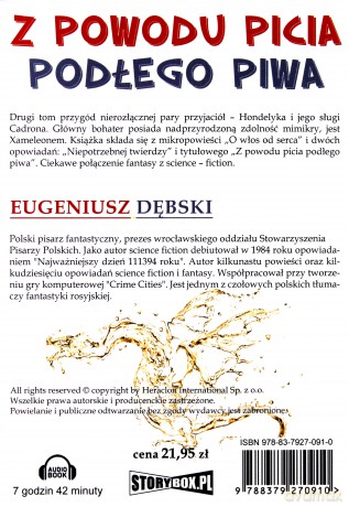 Z powodu picia podłego piwa - Eugeniusz Dębski [AUDIOBOOK] [CD-MP3] 