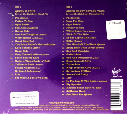 Queen Live At The Rainbow' 74 [2CD]