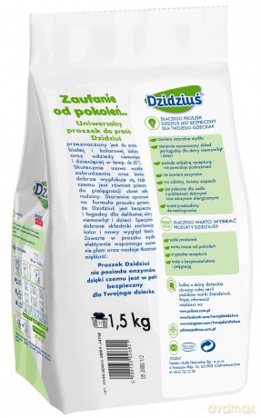 DZIDZIUŚ Proszek do prania uniwersalny do bielizny oraz odzieży niemowlęcej i dziecięcej 1,5 kg