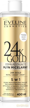 EVELINE 24K Gold Odmładzający Płyn micelarny 5w1 400 ml