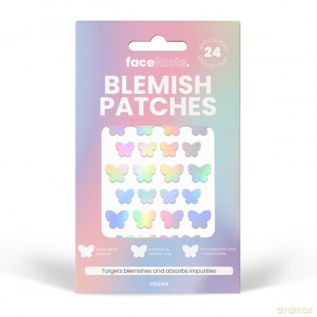 FACE FACTS Blemish Patches Plastry na wypryski - Holograficzne Motylki 1 op. - 24 szt.