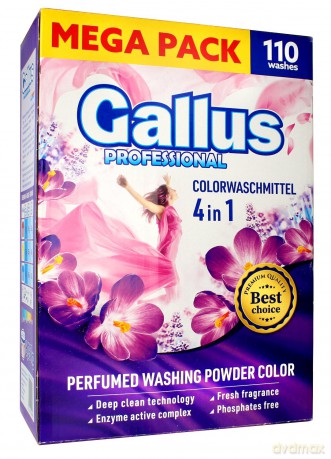 GALLUS PROFESSIONAL Proszek do prania 4w1 (110 prań) - Color 6.05 kg