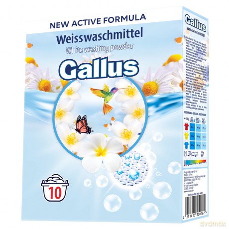 GALLUS Proszek do prania (10 prań) - White 650 g