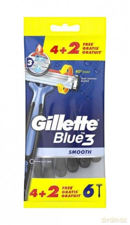 GILLETTE Blue 3 Smooth Maszynka do golenia dla mężczyzn 1 op. - 4+2 szt. gratis