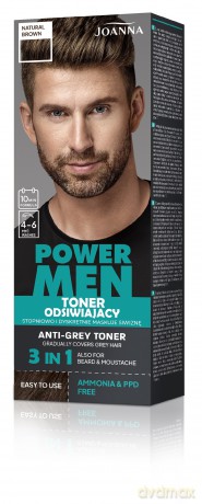 JOANNA Power Men Toner odsiwiający 04 Natural brown 80 g