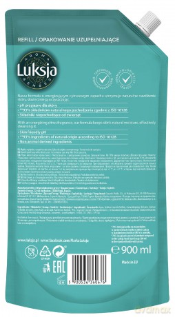 LUKSJA Aroma Senses Purely Energzinig Pielęgnujące mydło w płynie o zapachu cytrusów - zapas 900 ml