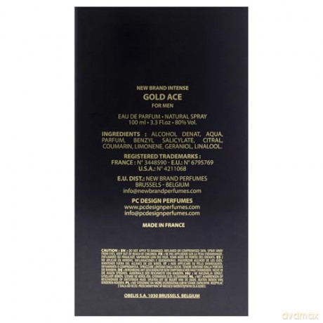 NEW BRAND Edt Men 100ml INTENSE GOLD ACE