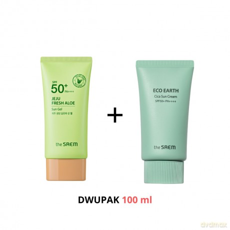 SAEM Pakiet SPF50+ - JEJU SUN GEL + ECO CICA SUN