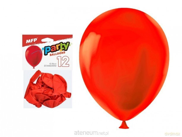 Balon dmuchany czerwony 26 cm 12szt